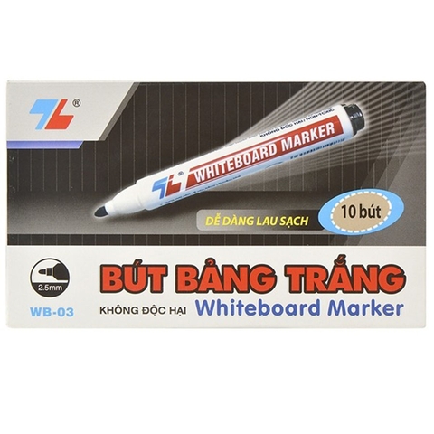 Hộp 10 Bút Lông Bảng Thiên Long WB03 Mực Đen