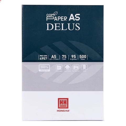 Giấy In A4 Hồng Hà Delux 4955