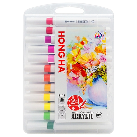 Bút Lông Màu Acrylic 24 Màu 8143 Hồng Hà