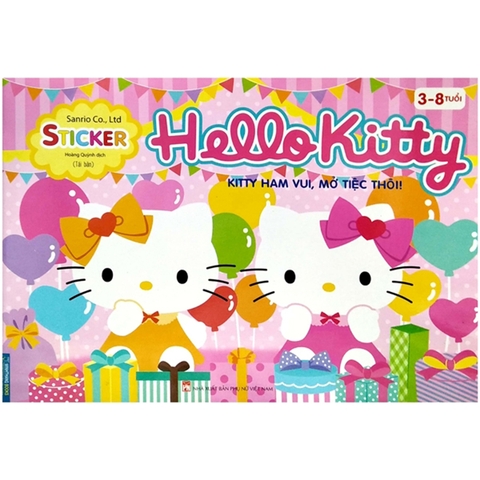 Sticker Hello Kitty - Kitty Ham Vui, Mở Tiệc Thôi