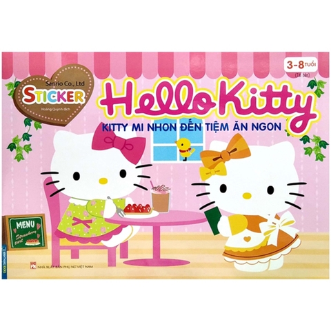 Sticker Hello Kitty - Kitty Mi Nhon Đến Tiệm Ăn Ngon