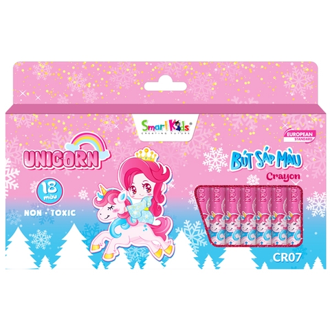 Bút Sáp Màu Smart Kids Unicorn 18 Màu Cr07