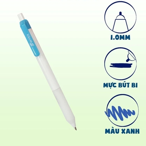 Combo 3 Bút Bi Bitex B18 Mực Xanh (1.0mm)