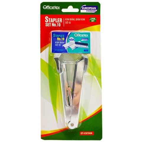 Combo Bấm Kim Officetex OT-CST006 (1 Bấm Kim, 1 Hộp Kim Bấm)