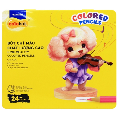 Bút Chì Màu Colokit CPC-C041 24 Màu Hộp Thiếc