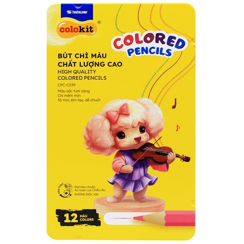 Bút Chì Màu Colokit CPC-C039 12 Màu Hộp Thiếc