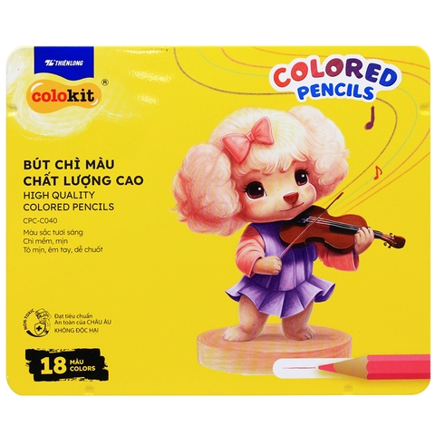 Bút Chì Màu Colokit CPC-C040 18 Màu Hộp Thiếc