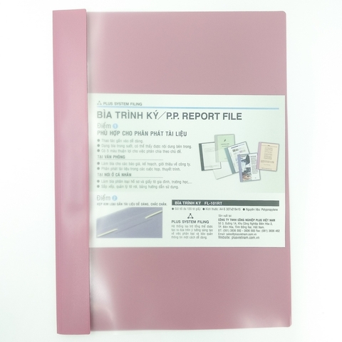 Bìa Acco Plus A4 Nhựa 82.V05 Màu Hồng