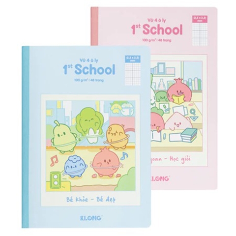 Vở 4 Ô Ly K.Long B5  1st School Fruity 48tr TP026