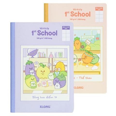 Vở 4 Ô Ly K.Long B5 1st School Fruity 200tr TP029