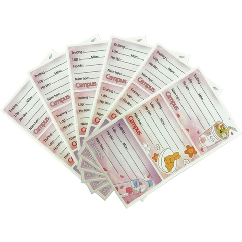 Combo 3 Tập Nhãn Vở Campus Kawaii Kw118-6297