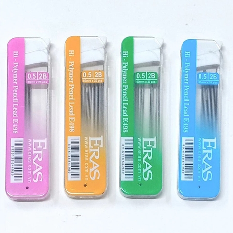 Hộp Ngòi Chì Kim Eras 2B E498 - 0.5mm (20 Ngòi/Lọ) Màu Ngẫu Nhiên
