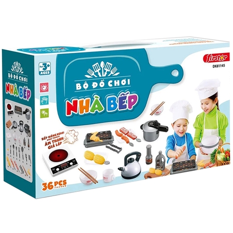 Bộ Đồ Chơi Nhà Bếp 36 Pcs Màu Xanh DK81145 DK