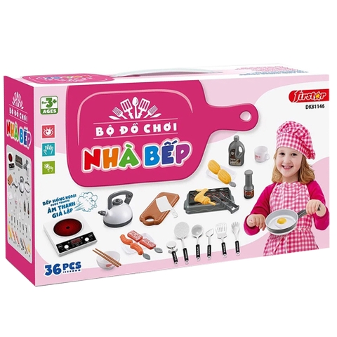 Bộ Đồ Chơi Nhà Bếp Màu Hồng DK81146 36 Chi Tiết
