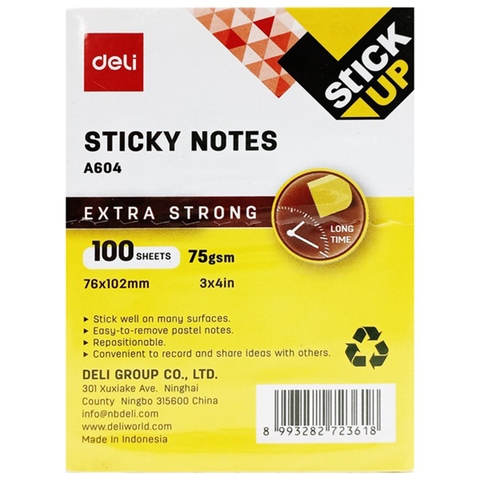 Giấy Note Deli 3''*3'' EA603-Vn Màu Vàng