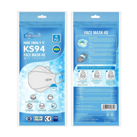 Khẩu Trang 4D KS94 Kim Sora 4 Lớp