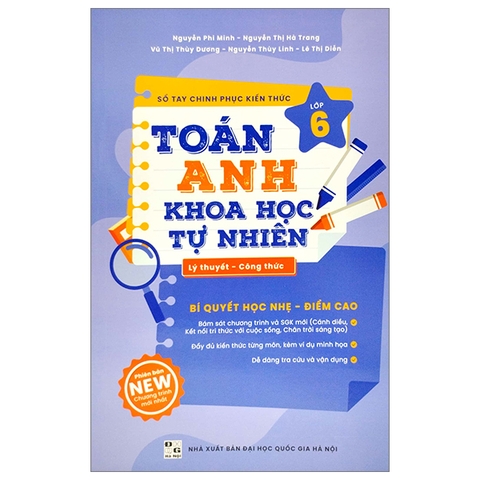 Sổ Tay Chinh Phục Kiến Thức Môn Toán, Tiếng Anh, Khoa Học Tự Nhiên Lớp 6