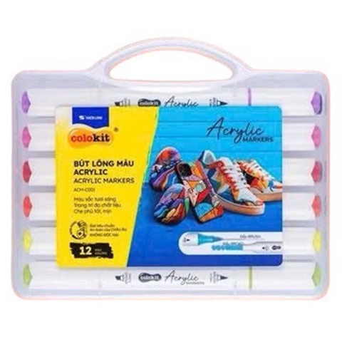 Bút Lông Màu Colokit Acrylic Markers 2 Đầu ACM-C001 12 Màu