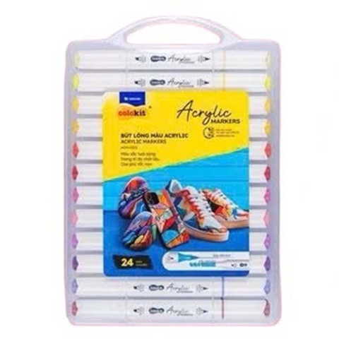 Bút Lông Màu Colokit Acrylic Markers 2 Đầu ACM-C002 24 Màu