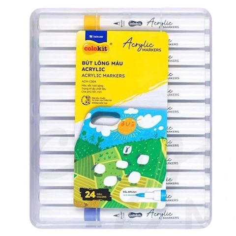 Bút Lông Màu Colokit Acrylic Markers 1 Đầu ACM-C004 24 Màu