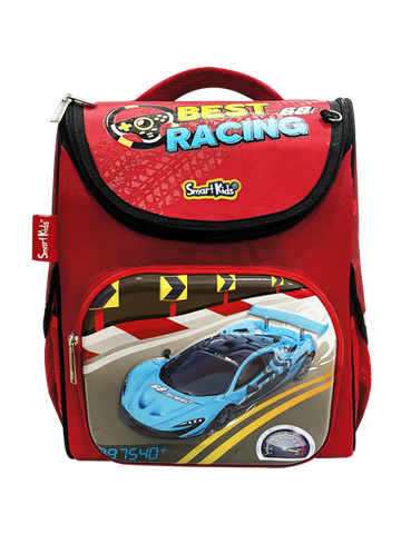 Ba Lô Chống Gù SmartKids Fancy World Car B-031 Màu Đỏ