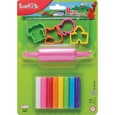 Sáp Nặn Smartkids 8 Màu (4 Khuôn + 1 Cây Lăn) SK BL8M5R