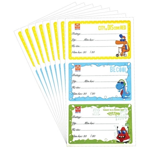 Nhãn Vở Cool 8 Tờ x 3 (24 Nhãn Vở)