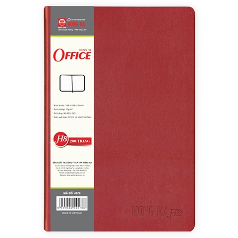 Sổ Bìa Da H8 Hồng Hà 200 Trang Office 4578