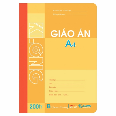 Sổ Giáo Án A4 K.Long 200 Trang 315