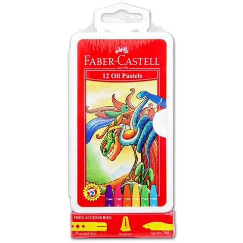 Bút Sáp Dầu 12 Màu + Chuốt Faber-Castell 120063ON (12 Màu/hộp)