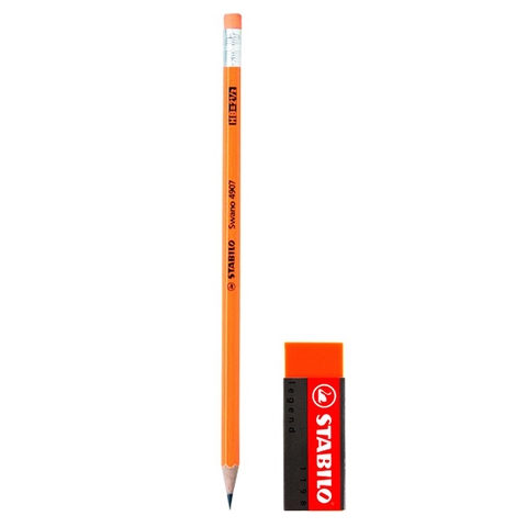 Bút Chì Gỗ Neon Stabilo Swano PC4907-HB Có Tẩy - Màu Cam