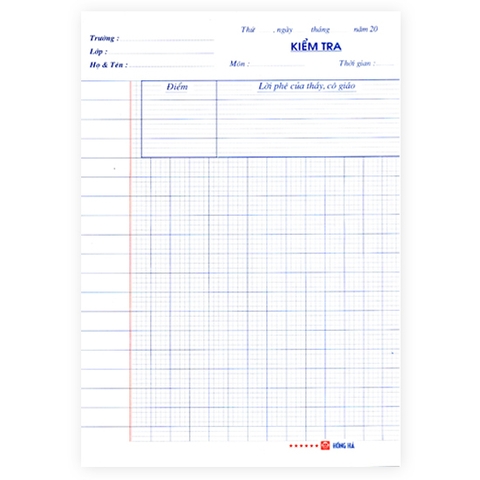 Giấy Kiểm Tra 4 Ôly Hồng Hà 4891