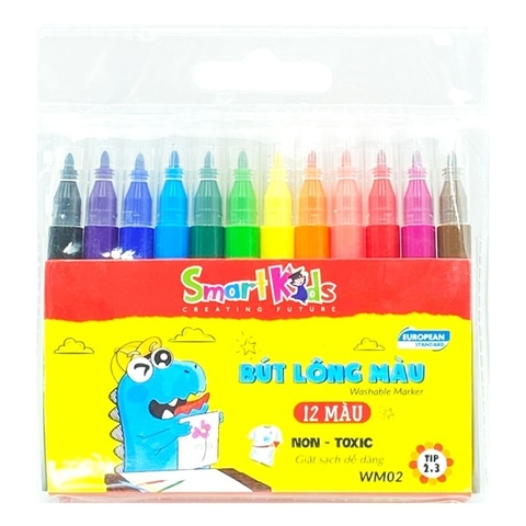 Bút Lông Màu Rửa Được Smart Kids 12 Màu WM02