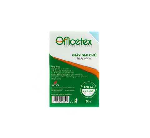 Giấy Ghi Chú 3x2 Officetex - OT21-004 - Màu Xanh Dương