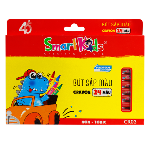 Bút Sáp Màu Smartkids Dino 24 Màu/CR03