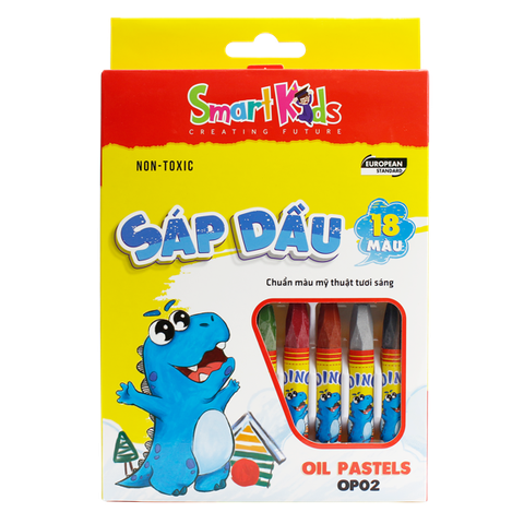 Bút Sáp Dầu Smartkids 18 Màu Dino OP02