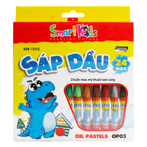 Bút Sáp Dầu Smartkids 24 Màu Dino OP03