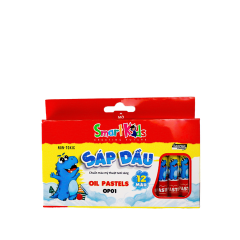 Bút Sáp Dầu Smartkids 12 Màu Dino OP01