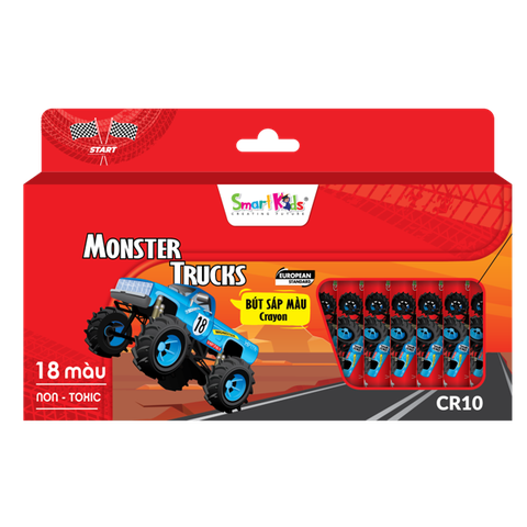 Sáp Màu Smart Kids Monster Truck 18 Màu CR10
