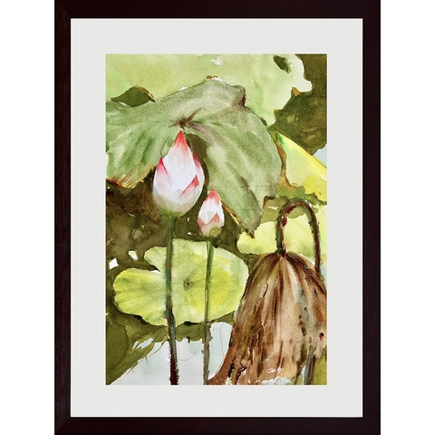 Tranh Màu Nước - Sen Giữa Hồ Thu - ADC15