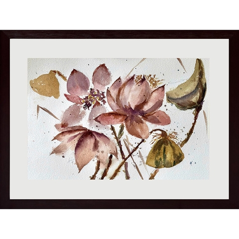 Tranh Màu Nước - Sen Hồng Trong Nắng - ADC10