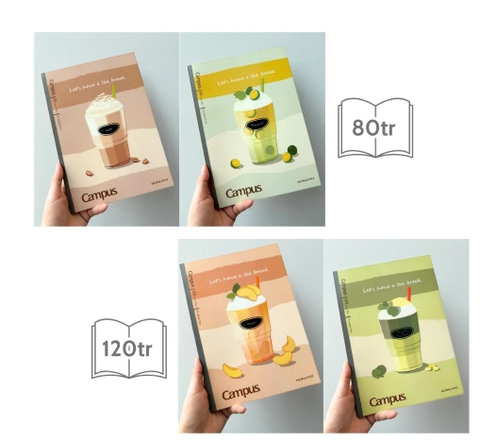 Vở Kẻ Ngang Capus Cafe-NB-B5L120CAF-04 0582 120Tr