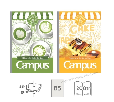 Vở Kẻ Ngang Campus 3869 Coffee 200Tr
