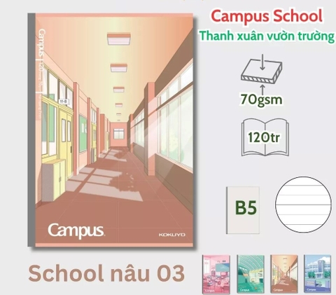 Vở Kẻ Ngang Campus School NB-B5L120SCH-03 0988 120Tr