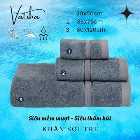 Khăn Bamboo - Ghi Xám