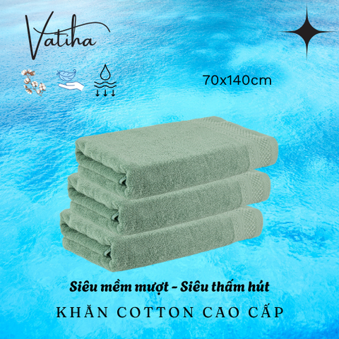 Khăn Cotton Cao Cấp - Xanh Đá