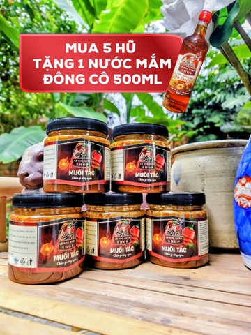 Combo 5 Hũ Muối Tắc - Chấm gì cũng ngon + Tặng 1 Nước Mắm Đông Cô 500ml
