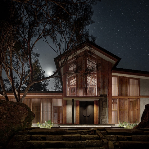 Khách Sạn Truyền Thống Nhật Bản Phối Cảnh CG