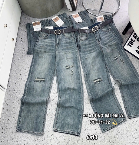 J19 xuông dài đại wash dơ lợt rách nhẹ 6813