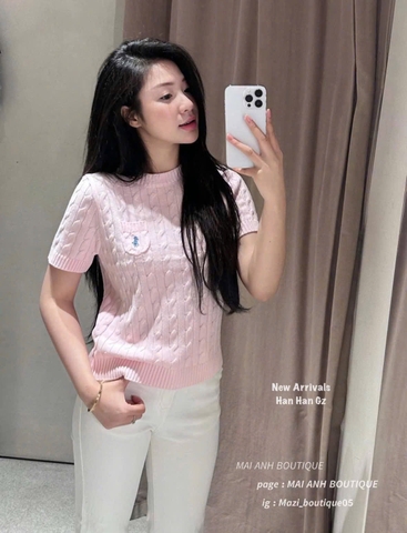 Áo len tay cộc thừng ngựa túi